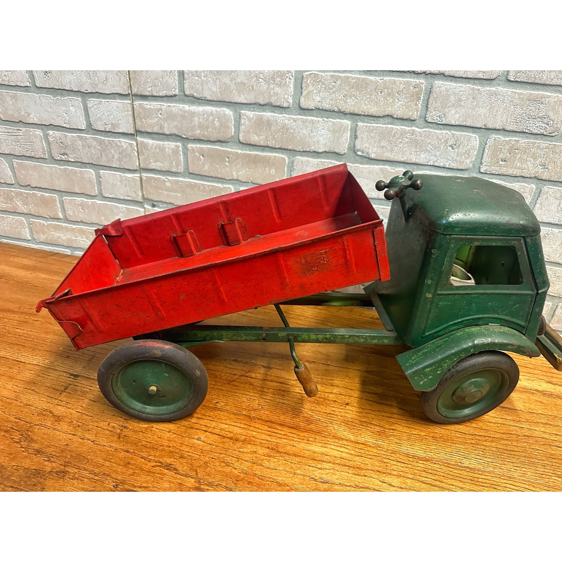 Vintage 1920s Keystone Ride-On Child's Dump Truck Pressed Steel Toy