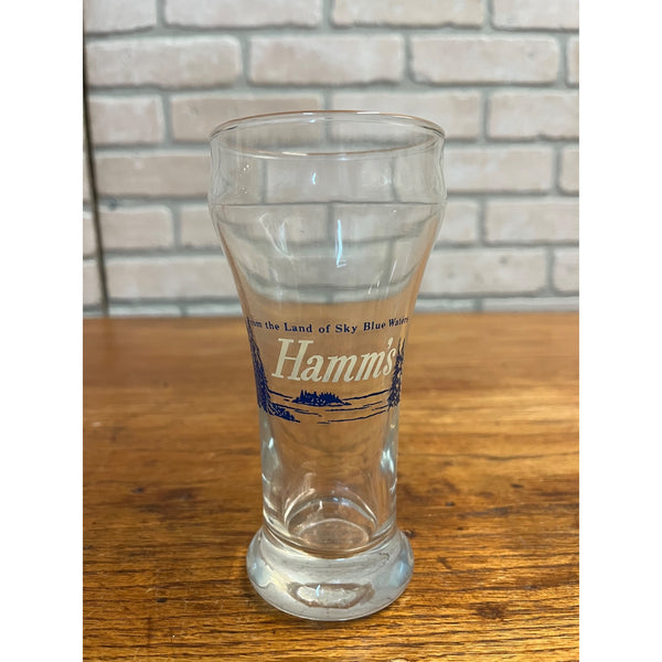 Vintage Hamm’s Beer Pilsner Glass 5-7/8” Tall Barware Land of Sky Blue Waters