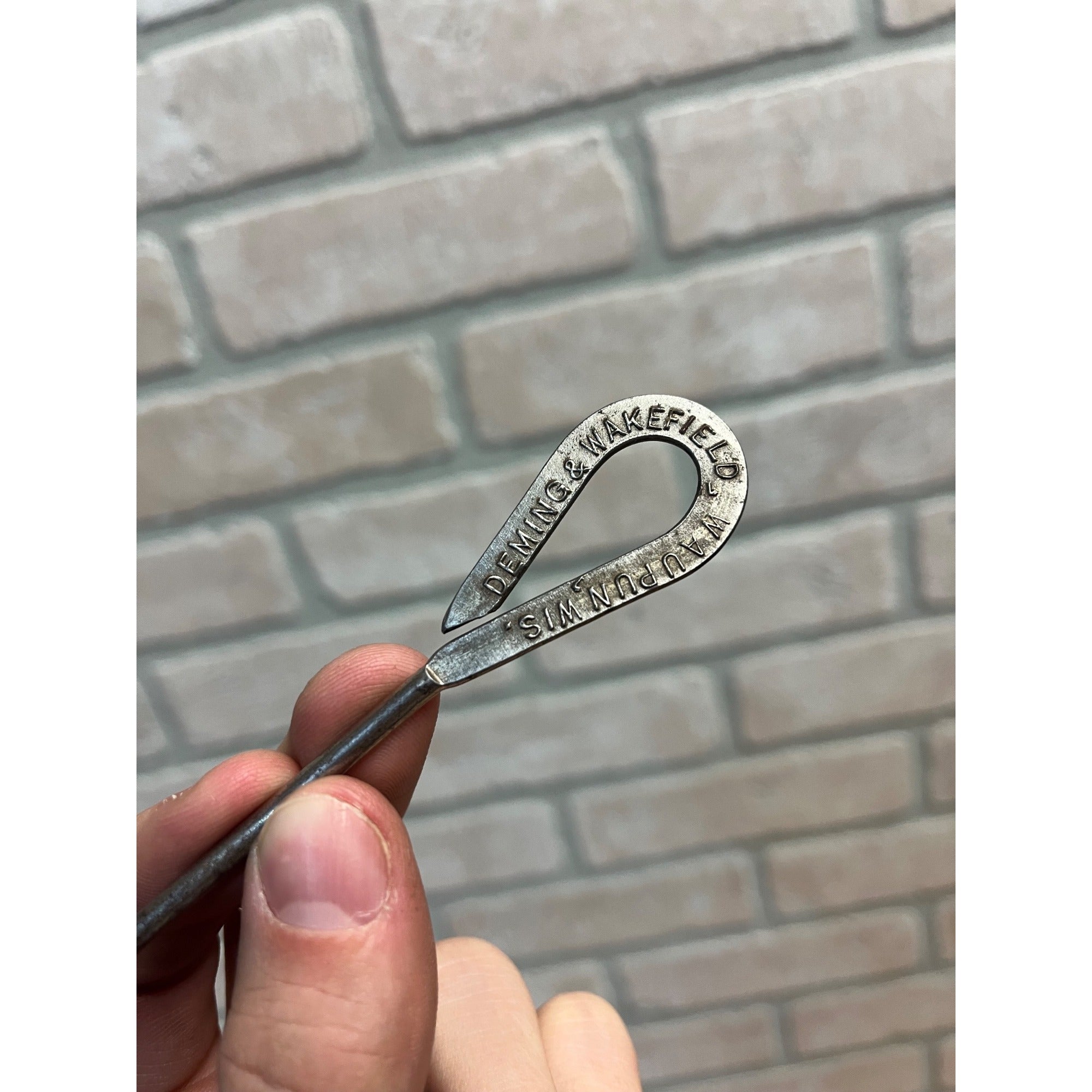 Antique c1890s Deming & Wakefield Shoe Boot Store Waupun Wisconsin Button Hook