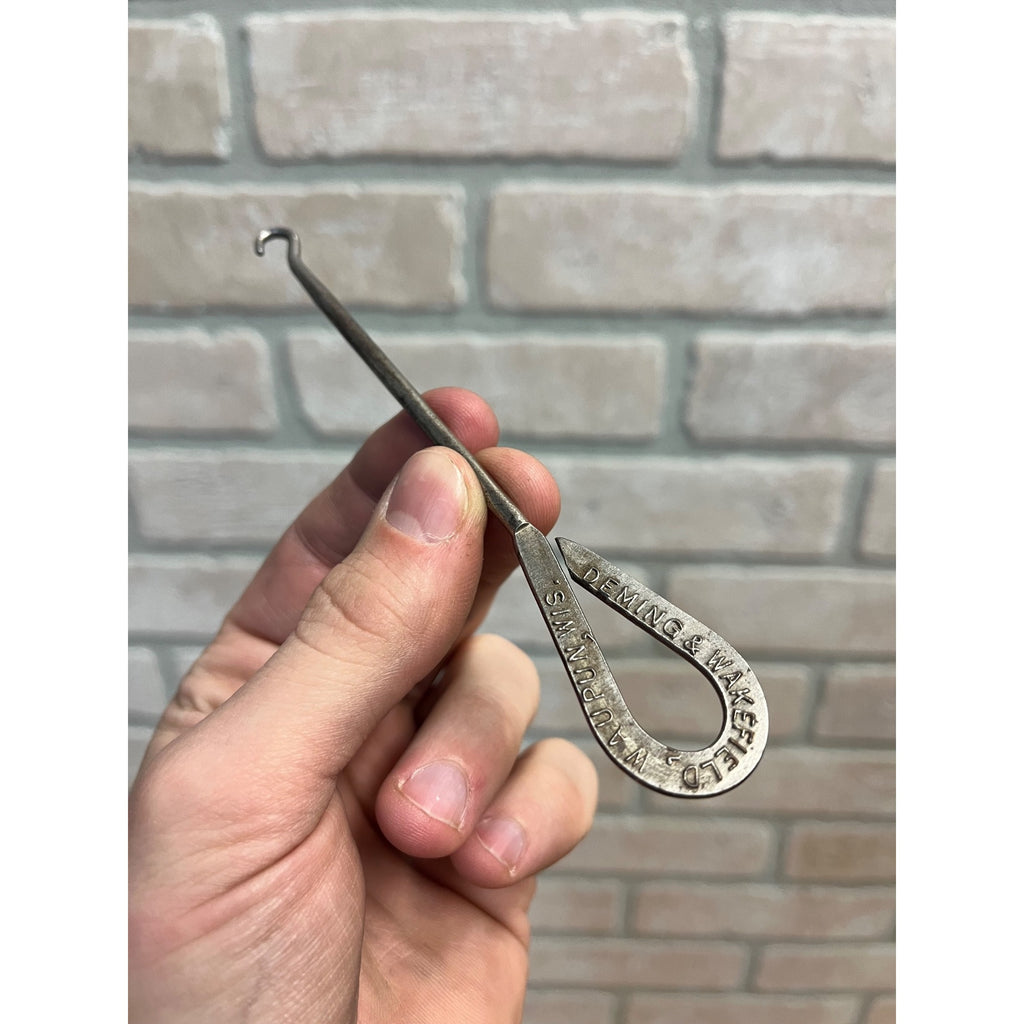 Antique c1890s Deming & Wakefield Shoe Boot Store Waupun Wisconsin Button Hook