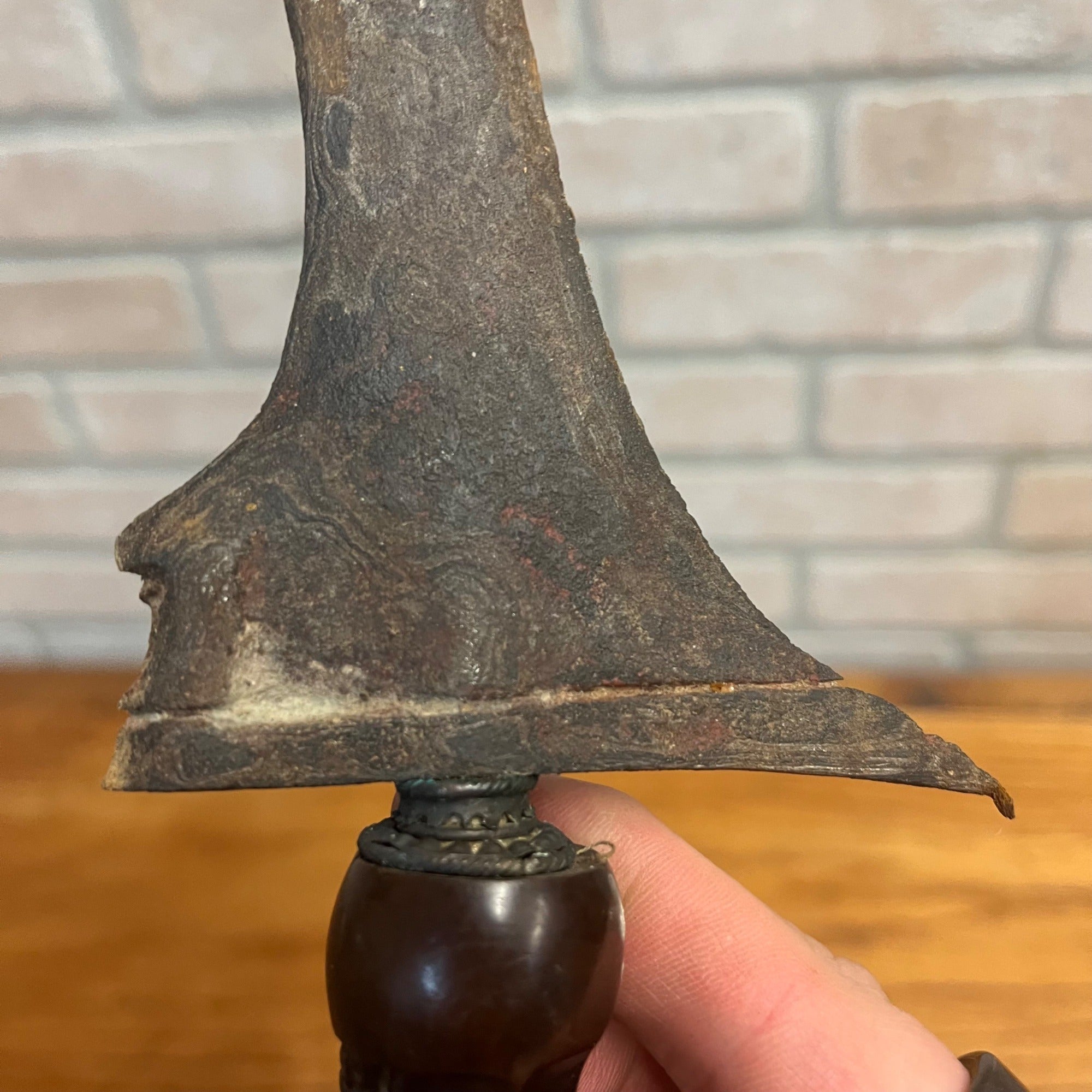 Antique Indonesian Javanese Kris Dagger Serpentine Blade Hand Carved Sheath 19"