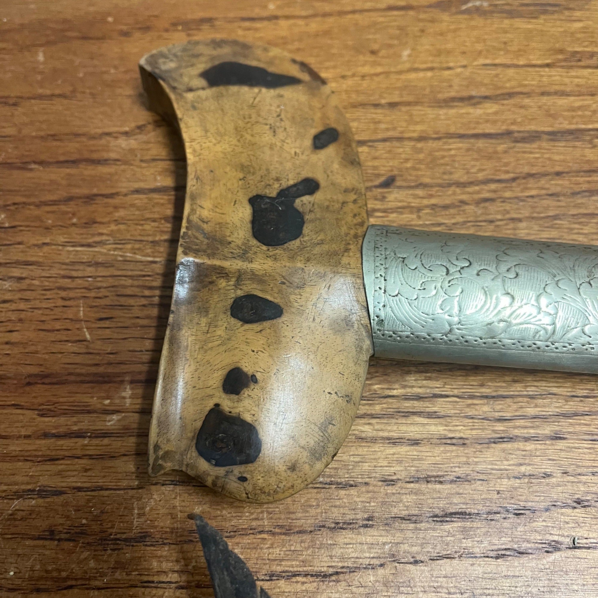 Antique Indonesian Javanese Kris Dagger Serpentine Blade Hand Carved Sheath 19"