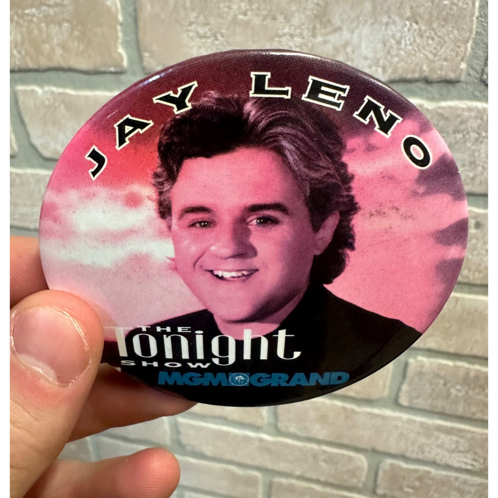 Jay Leno The Tonight Show Pinback MGM Grand Hotel Casino Las Vegas Pin Button