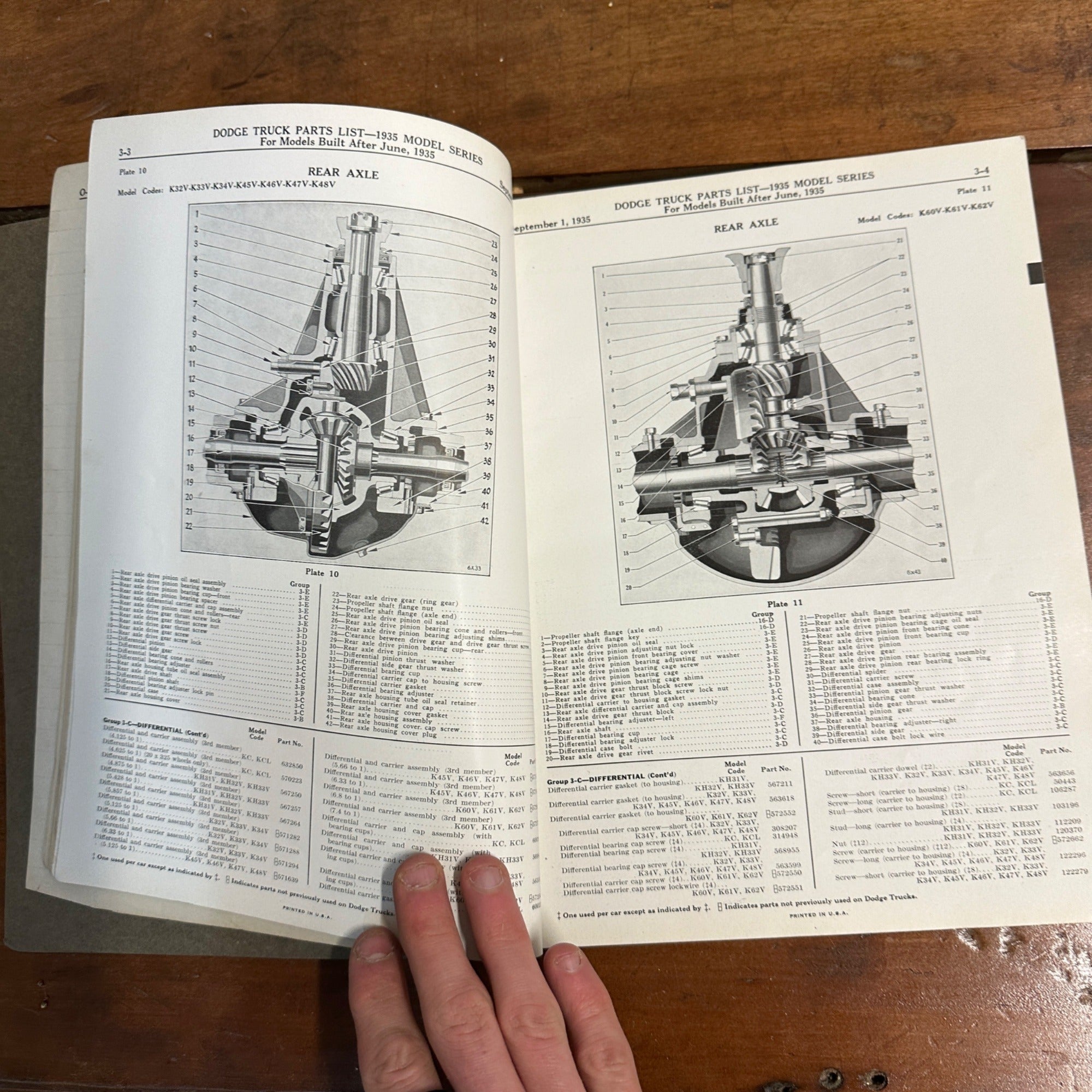 Vintage Dodge Truck Parts List Book - 1935 Models - Chrysler Corp Catalog