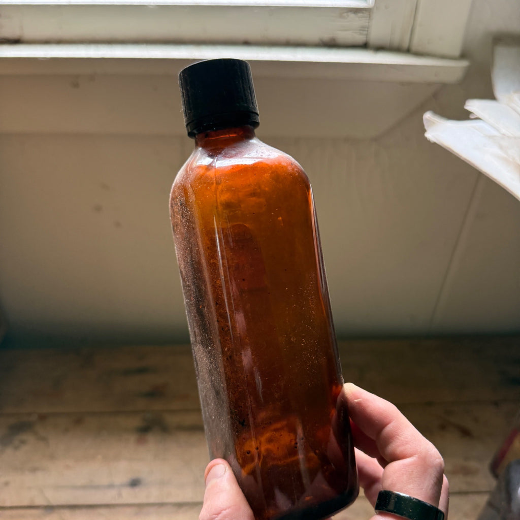 Vintage Eli Lilly Opium Camphorated Paregoric Medicine Bottle EMPTY Amber