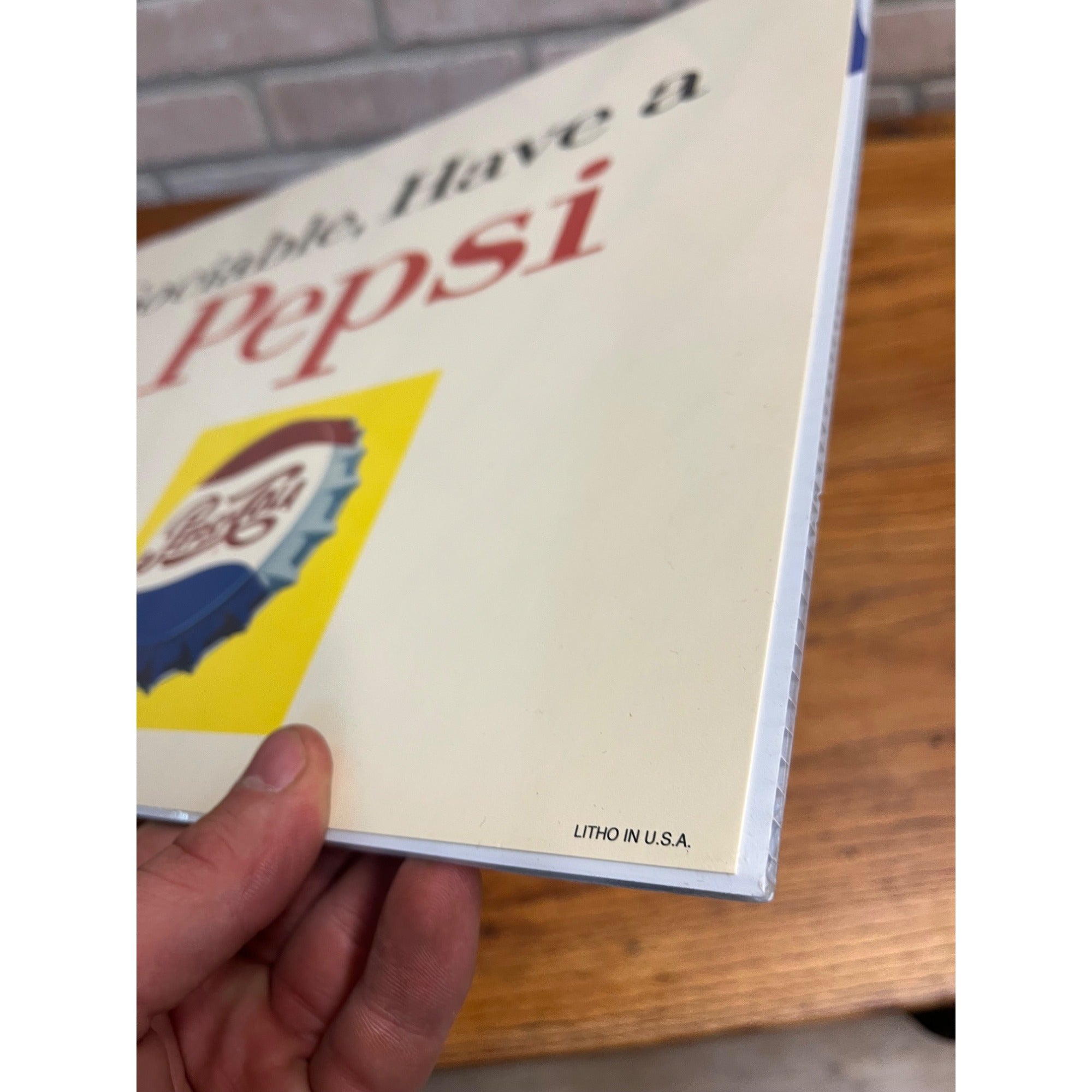 Vintage 1950s Pepsi Cola Paper Advertising Sign "Be Sociable" 28" x 11"