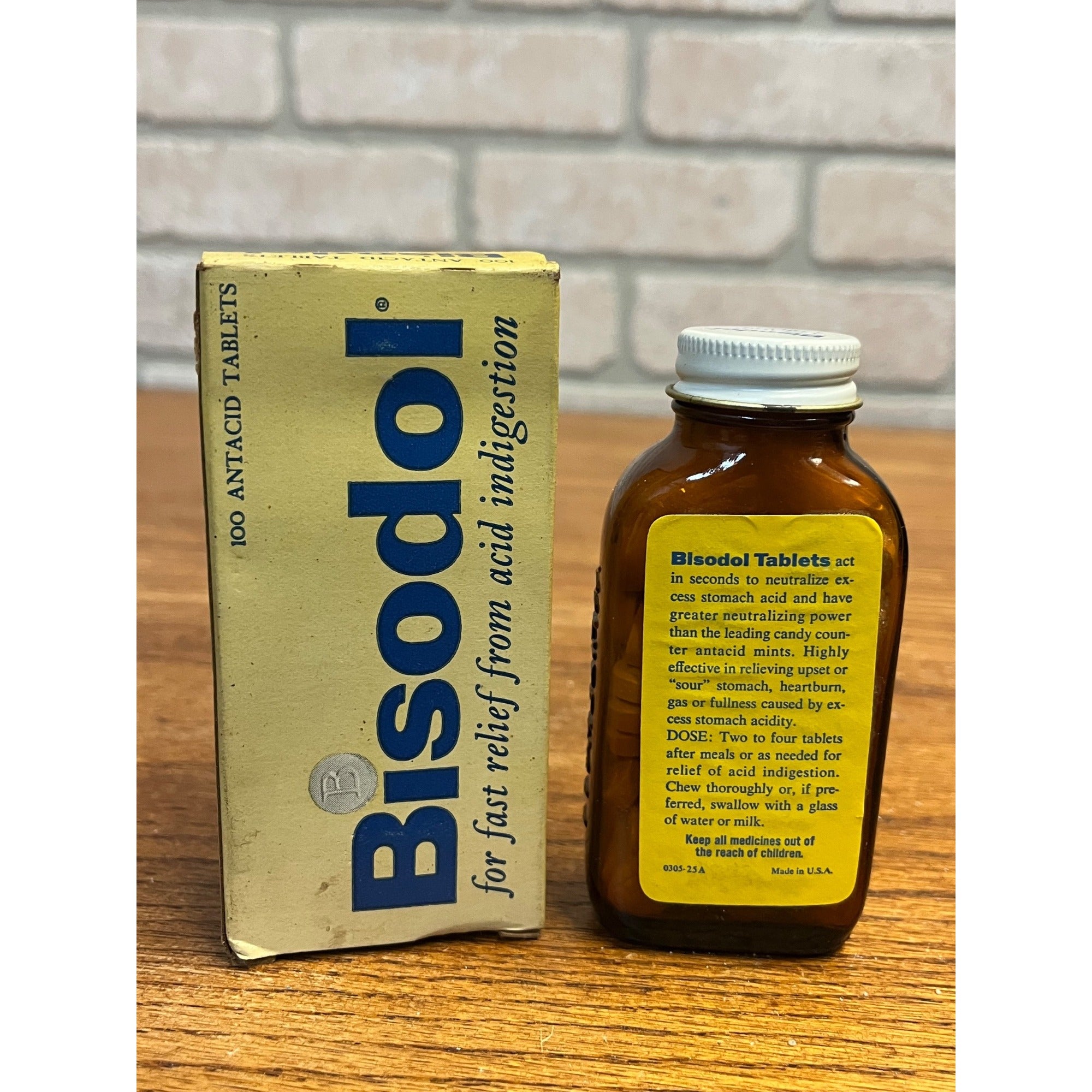 Vtg Full Box Bisodol Stomach 100 Antacid Tablets Pharmacy NOS Drug Store