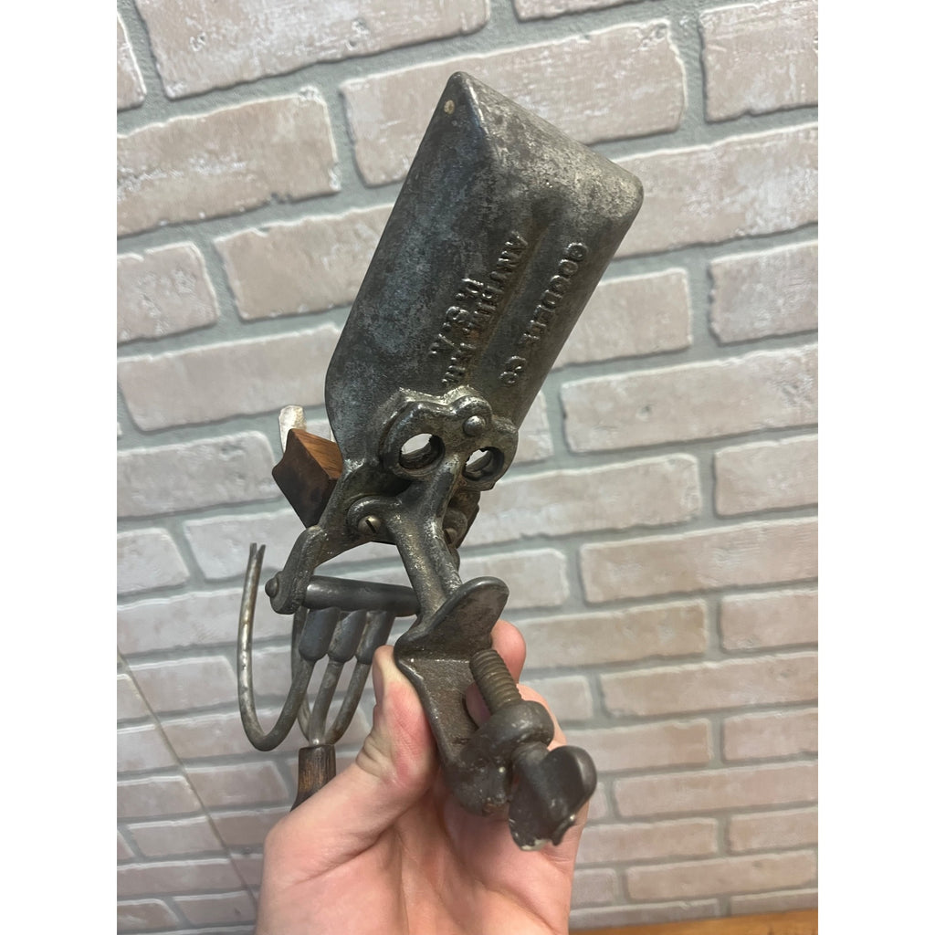 Antique Goodell Antrim Cast Iron Double Prong Cherry Pitter Tabletop Mount Tool