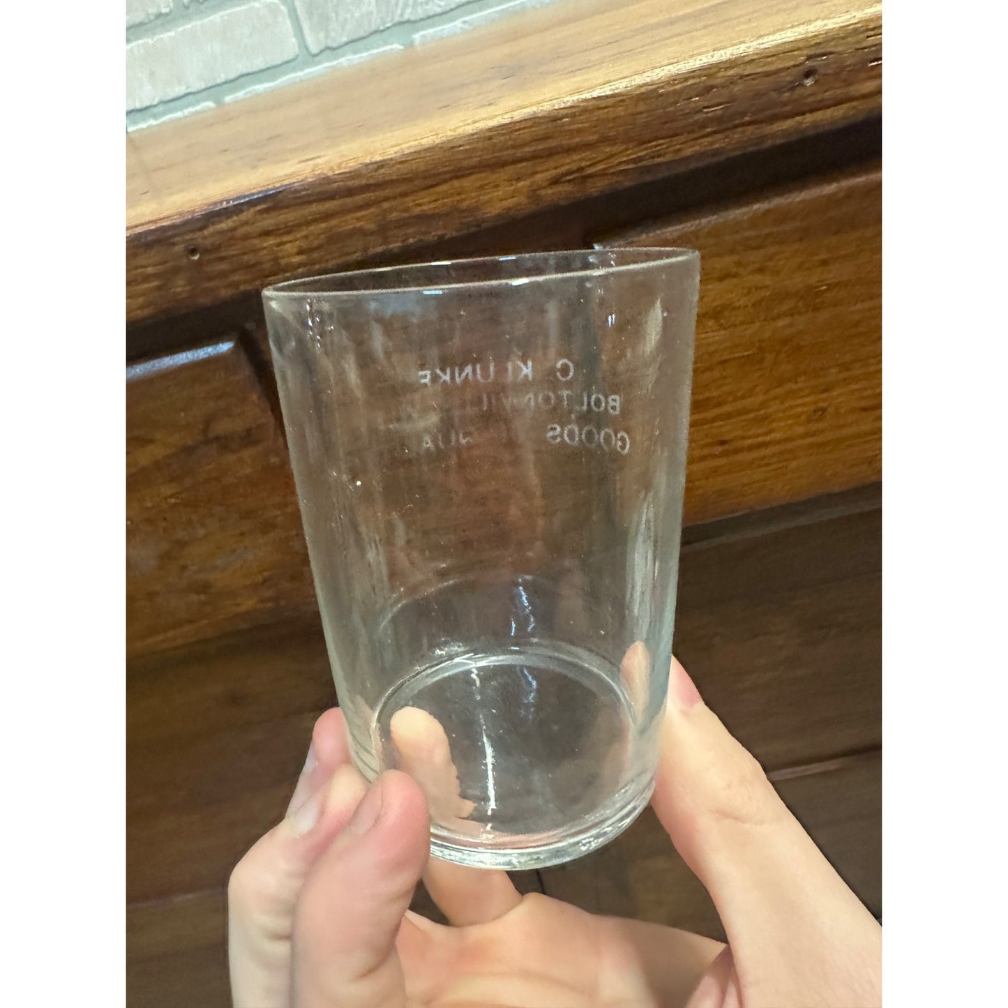 RARE Early 1900s C. Klunke Tavern Store Advertising Glass Boltonville Wisconsin WI