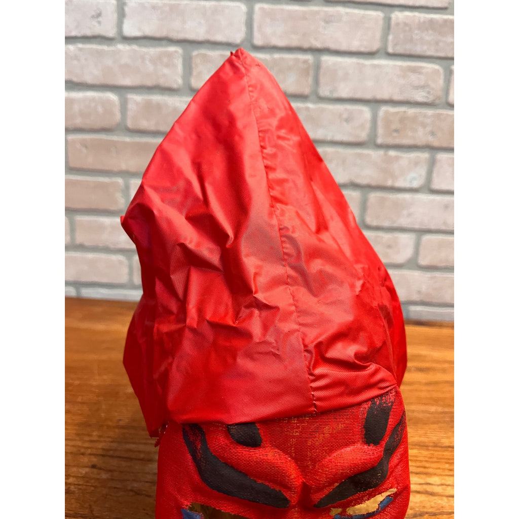 Vintage 1940s Halloween Painted Gauze Mesh Devil Mask Pointed Hood