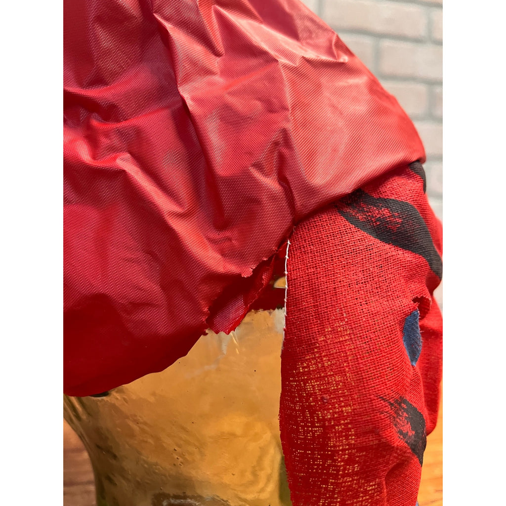 Vintage 1940s Halloween Painted Gauze Mesh Devil Mask Pointed Hood