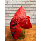 Vintage 1940s Halloween Painted Gauze Mesh Devil Mask Pointed Hood