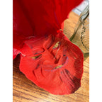 Vintage 1940s Halloween Painted Gauze Mesh Devil Mask Pointed Hood