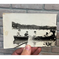 Postcard RPPC Sheboygan Wisconsin Wis WI Boating on Crystal Lake Park ID'd