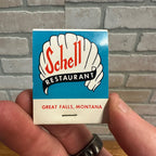 1950s Schell Town House Restaurant Cocktail Lounge Matchbook Great Falls Montana
