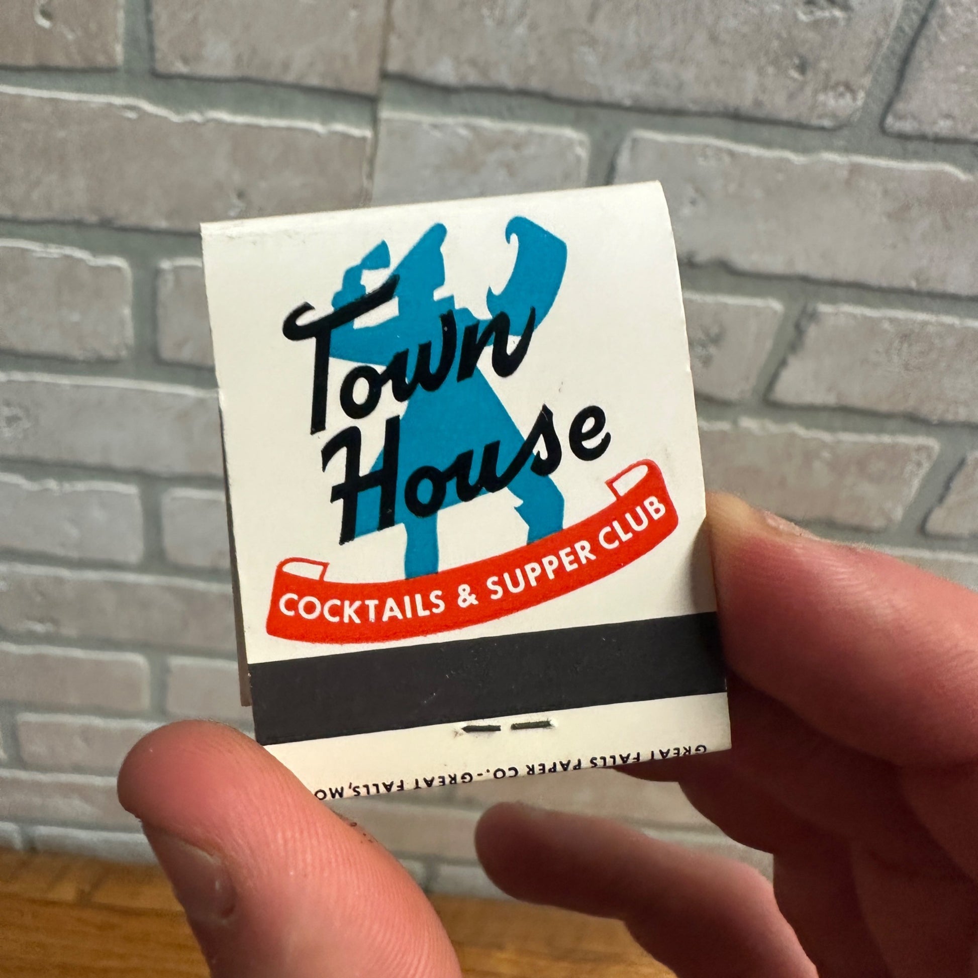 1950s Schell Town House Restaurant Cocktail Lounge Matchbook Great Falls Montana