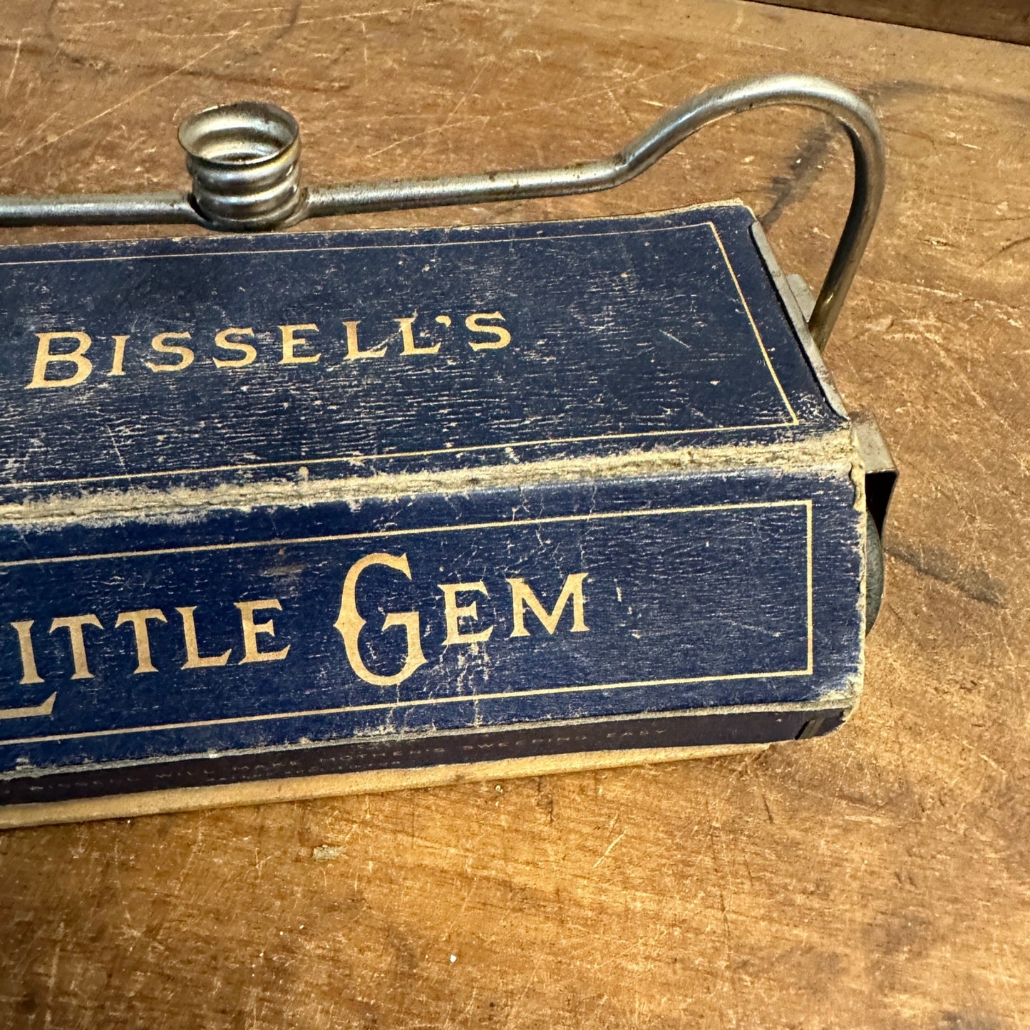 Antique Primitive Bissel's Little Gem Childs Floor Sweeper Blue Salesman Sample