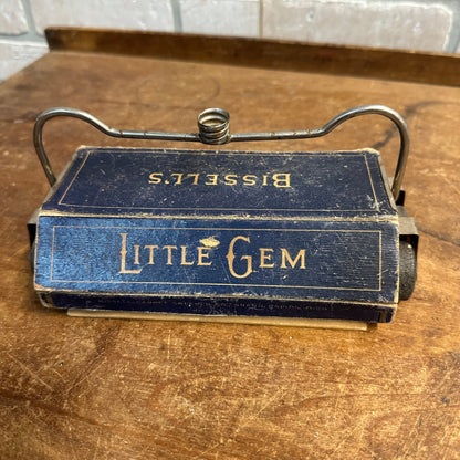 Antique Primitive Bissel's Little Gem Childs Floor Sweeper Blue Salesman Sample