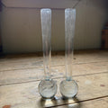 Vintage MCM Controlled Bubble Glass Clear Bud Vase Pair Black Holmegaard Danish