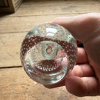Vintage MCM Controlled Bubble Glass Clear Bud Vase Pair Black Holmegaard Danish