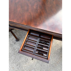 Poker Game Table w/ Four Black Leather Chairs Frontgate Burbank Brand