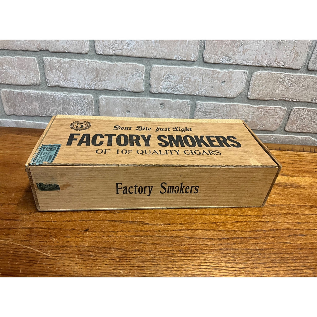 Vintage Factory Smokers Cigar Box J.E. Rauh Cigar Co. Milwaukee WI Wisconsin