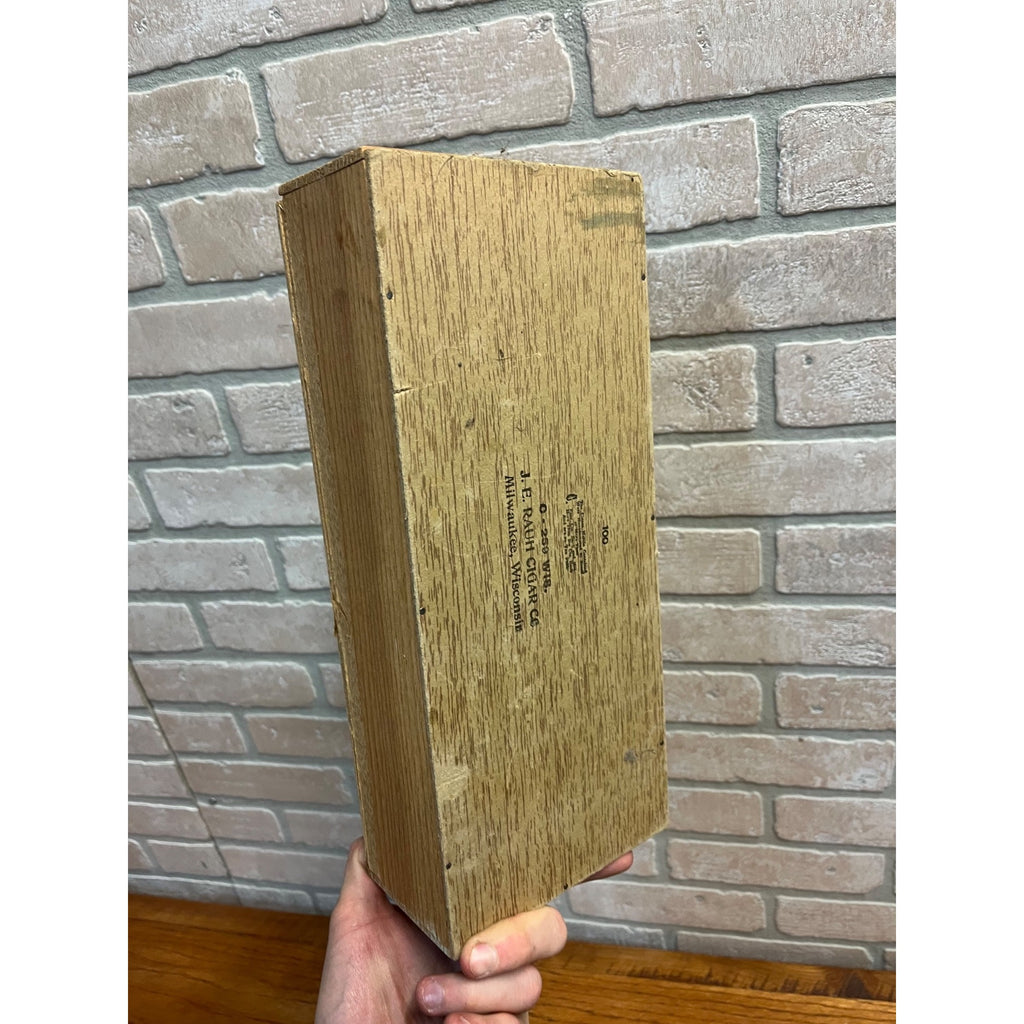 Vintage Factory Smokers Cigar Box J.E. Rauh Cigar Co. Milwaukee WI Wisconsin