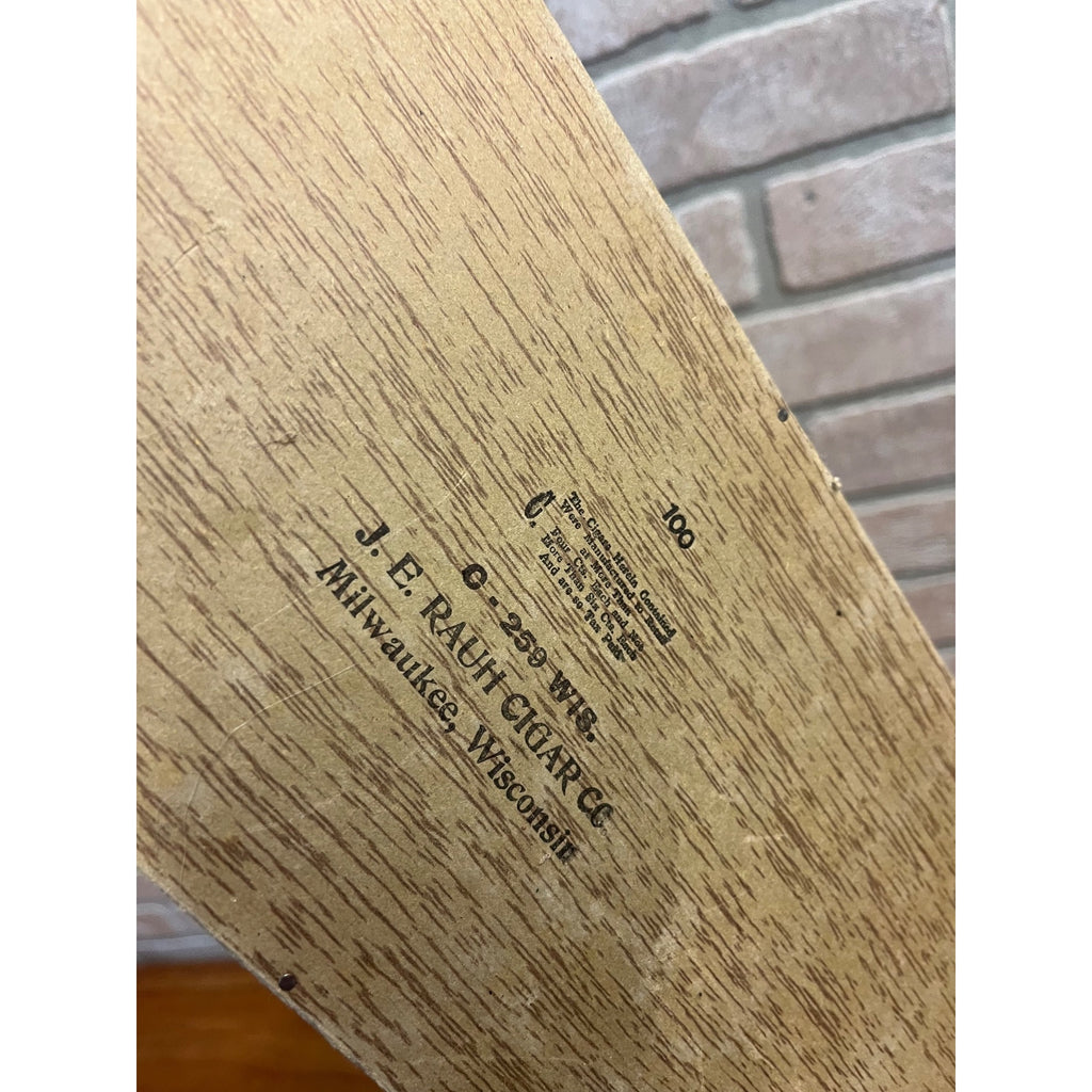 Vintage Factory Smokers Cigar Box J.E. Rauh Cigar Co. Milwaukee WI Wisconsin