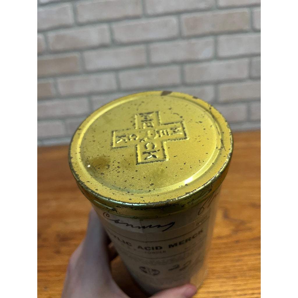 Vintage Merck & Co. U.S.P. Powder 1lb Drug Pharmacy Empty Can Medicine