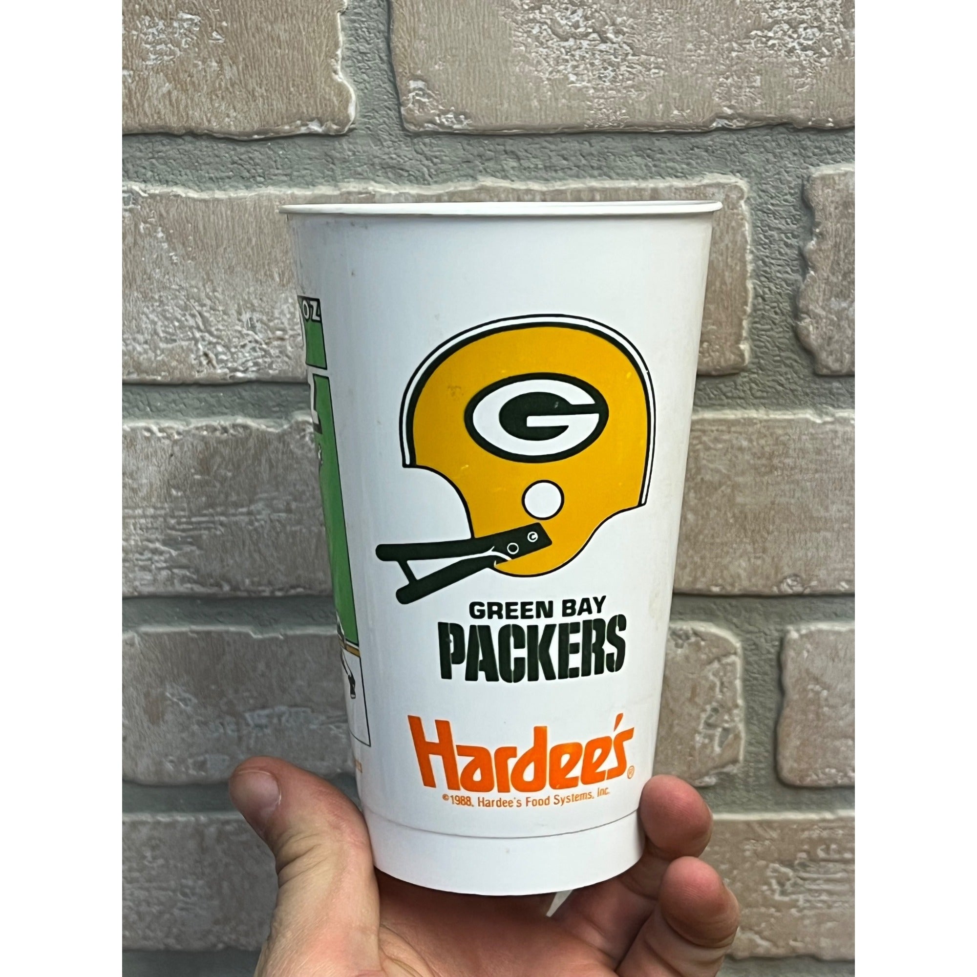 Vintage 1988 Hardee's Green Bay Packers Collectors Plastic Cup The Blitz