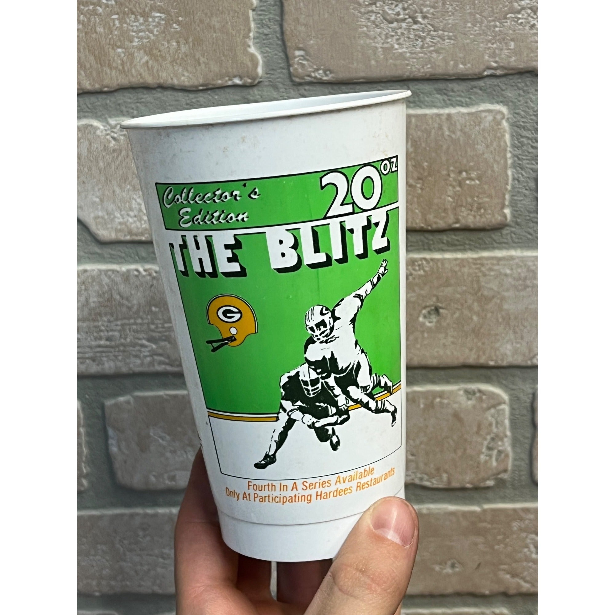 Vintage 1988 Hardee's Green Bay Packers Collectors Plastic Cup The Blitz