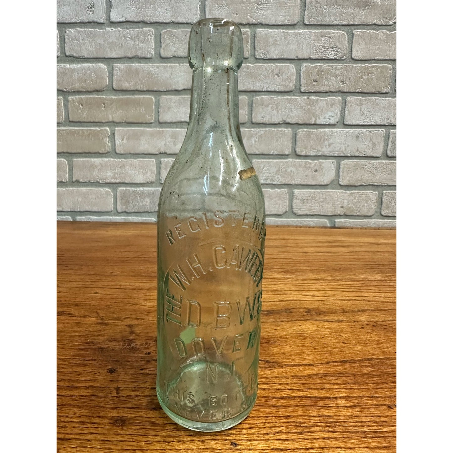 Blob Top Beer Bottle The W H Cawley Co Dover NJ New Jersey Aqua 1890s Nice Old