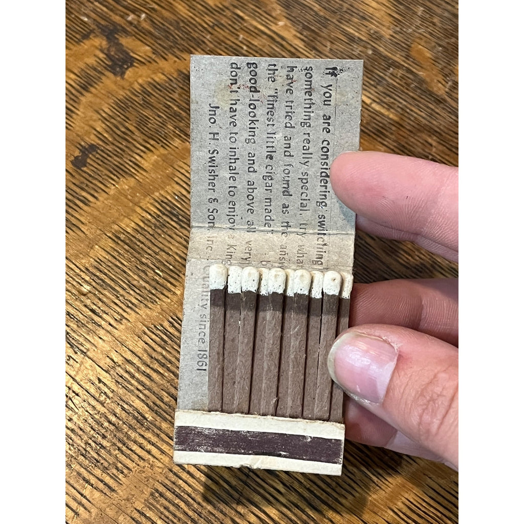 VINTAGE Matchbook Advertising King Edward Cigarillos.