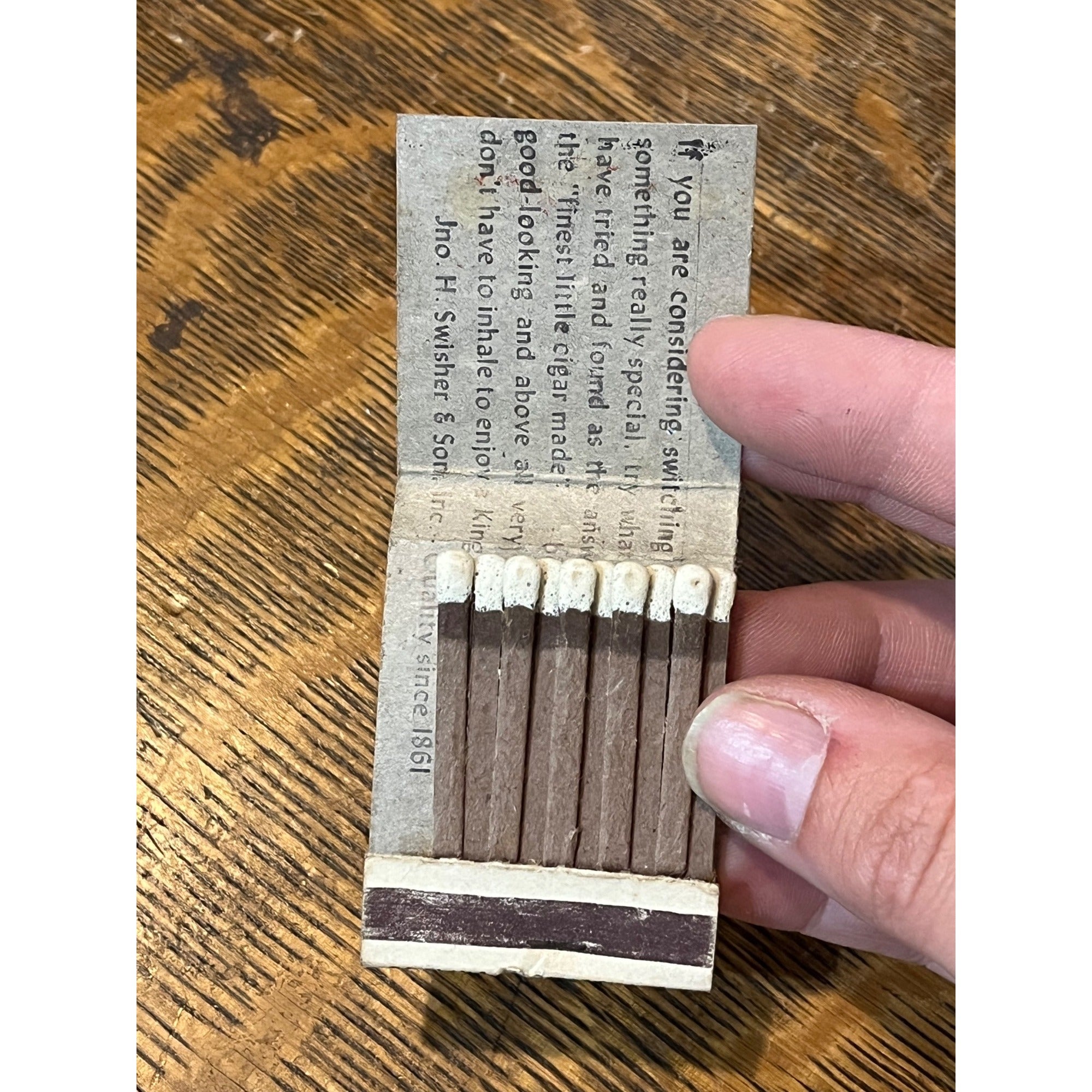 VINTAGE Matchbook Advertising King Edward Cigarillos.