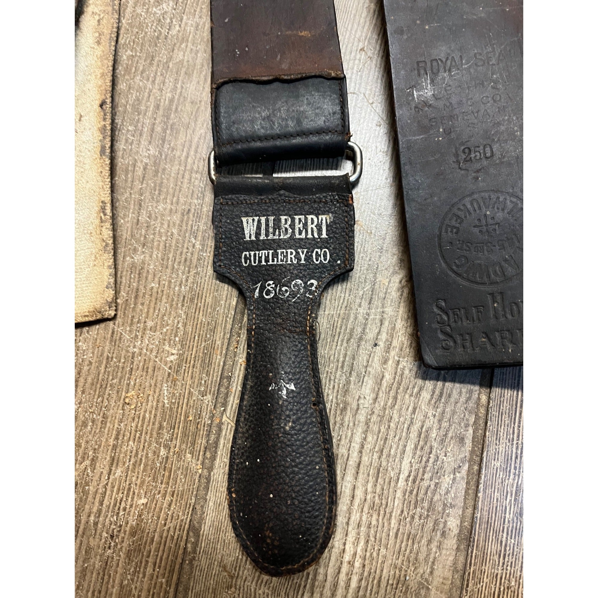 Vintage Lot (5) Leather Razor Sharpening Strops - Used - Barber Shop