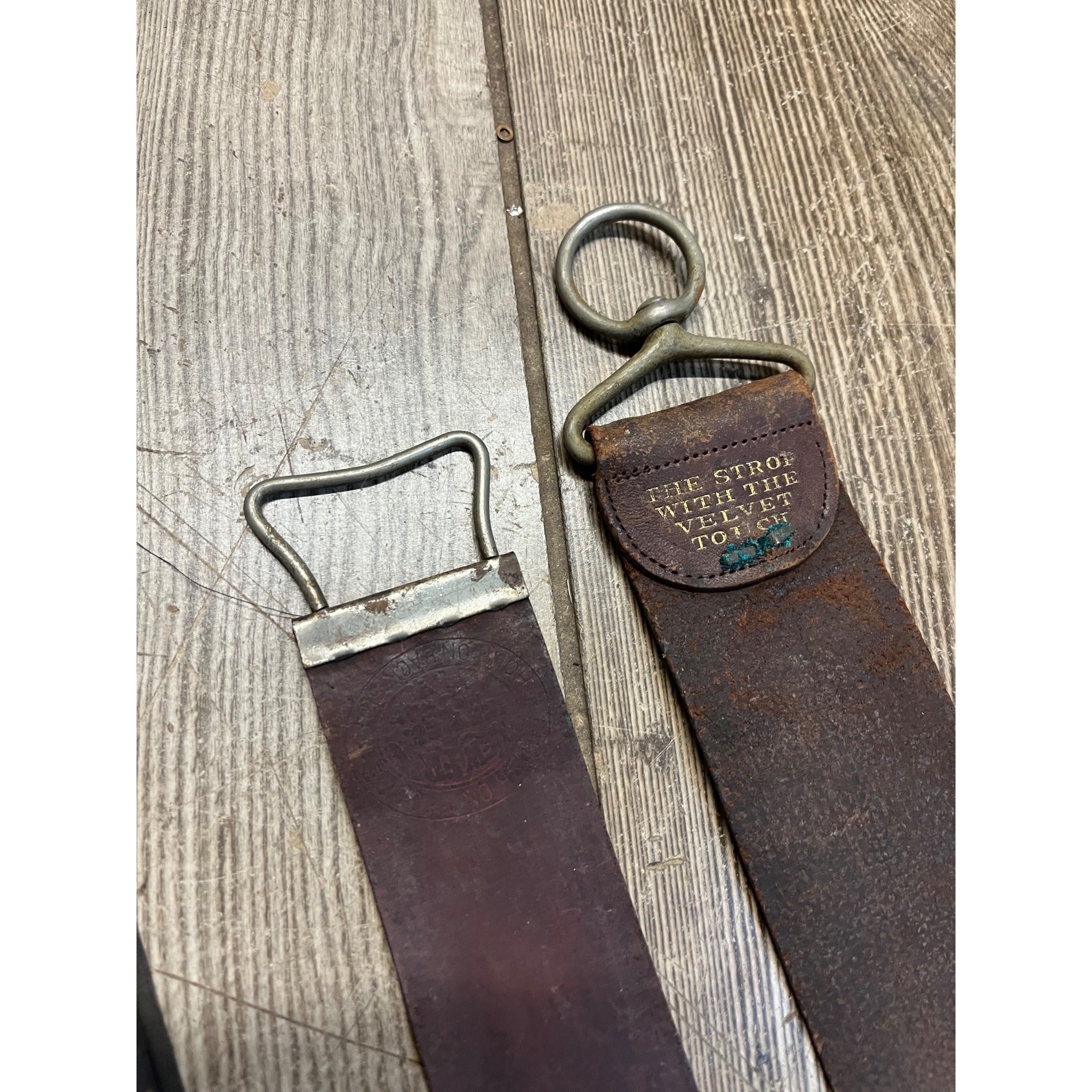 Vintage Lot (5) Leather Razor Sharpening Strops - Used - Barber Shop