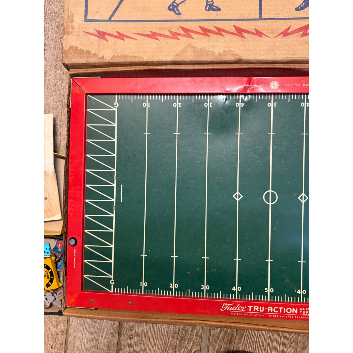Vintage Tudor Metal Products Corp. Tru-Action Electric Football Game With Original Box Brooklyn, N.Y. USA