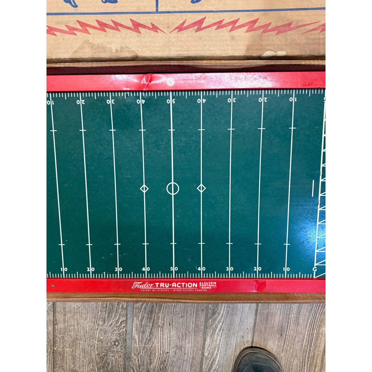 Vintage Tudor Metal Products Corp. Tru-Action Electric Football Game With Original Box Brooklyn, N.Y. USA