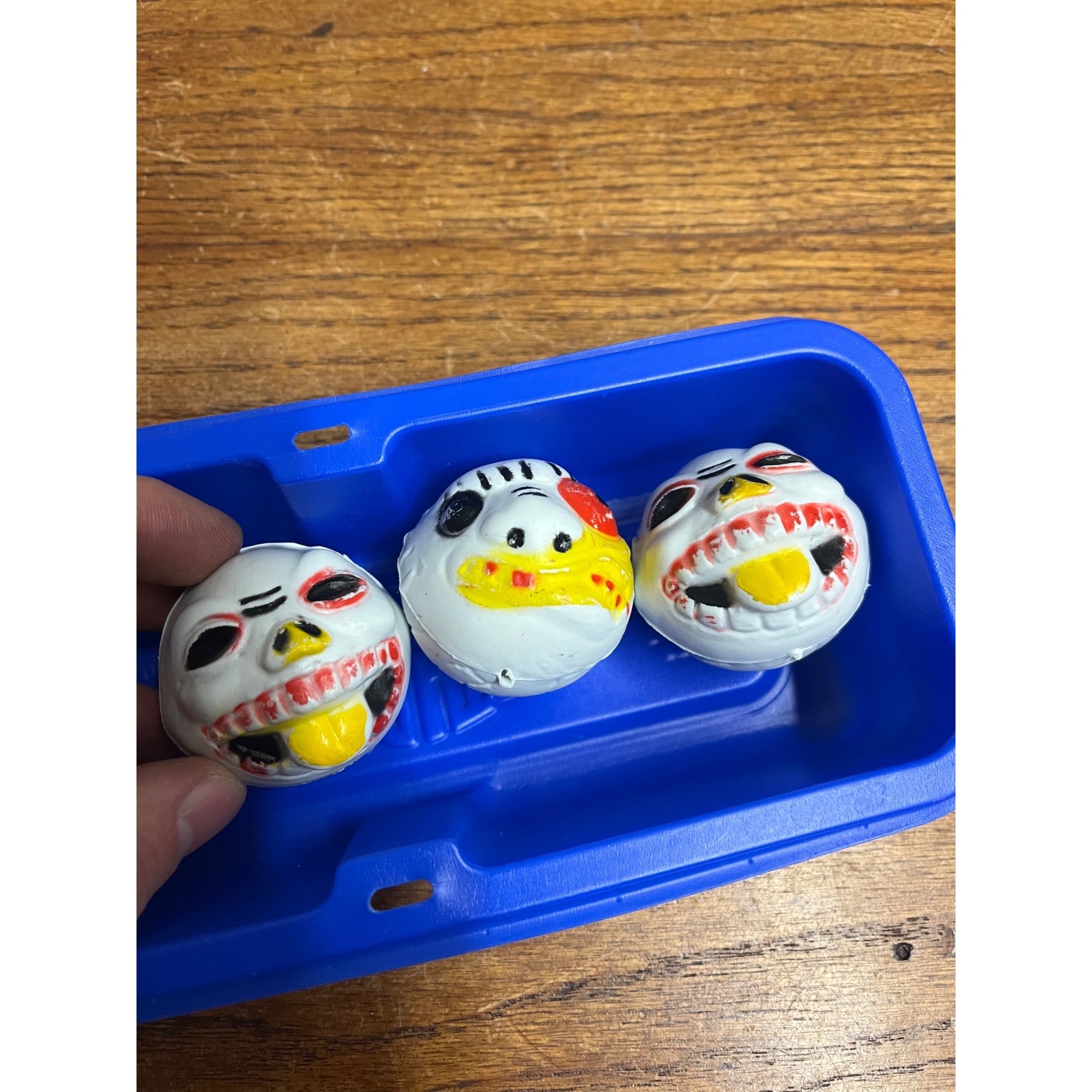 Vintage 1980s Knockoff Madballs Vending Machine Weido Lot (3) Hollow Plastic
