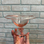Vintage Depression Glass Etched Compote Pedestal Dessert Dish