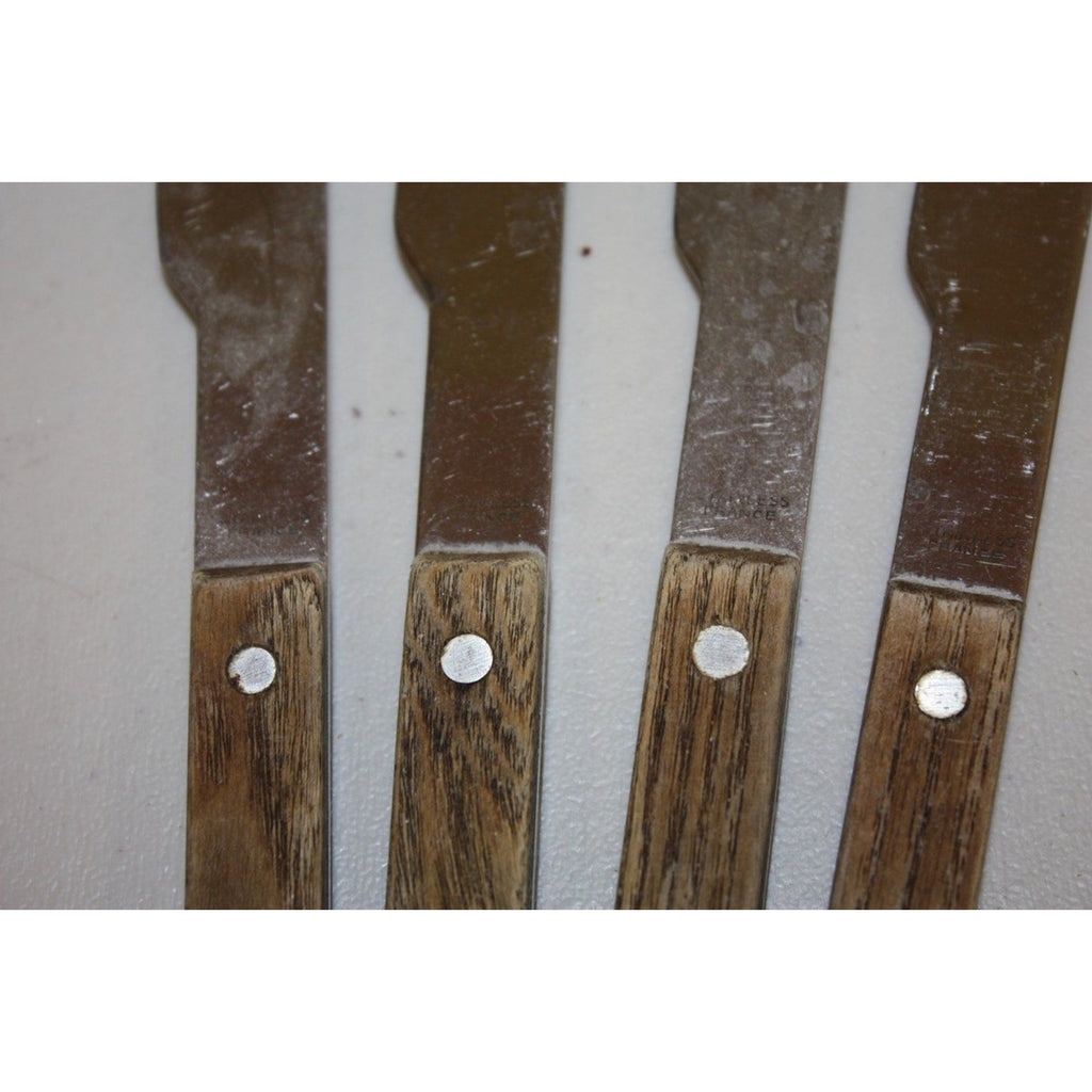 Large Lot of Vintage Wooden MCM Stainless Steel Flatware Knifes, Forks, Spoons