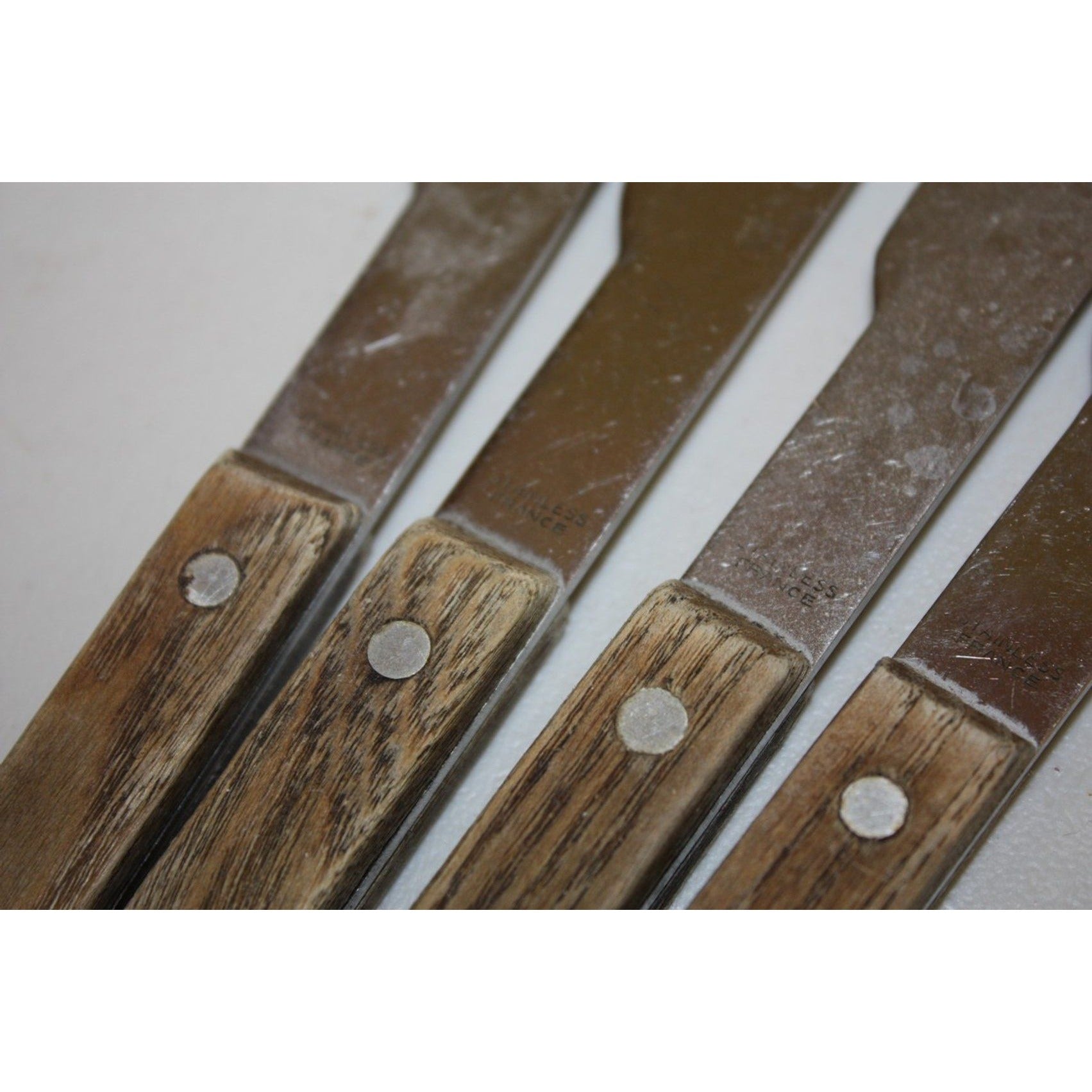 Large Lot of Vintage Wooden MCM Stainless Steel Flatware Knifes, Forks, Spoons