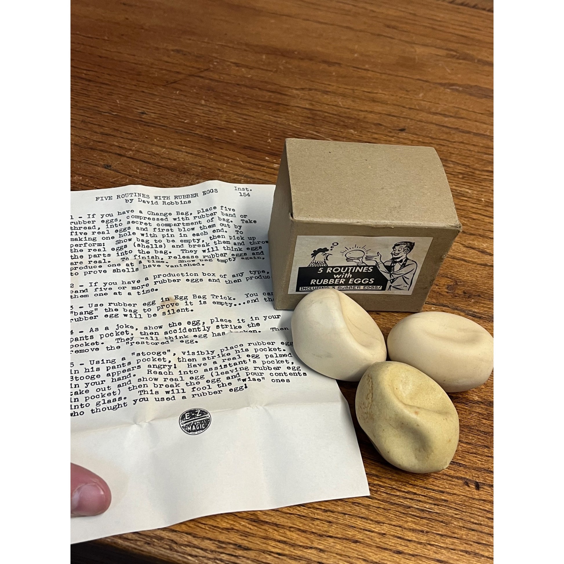 Vintage 1930s Rubber Eggs Magic Trick in Original Box Game w/ Instructions
