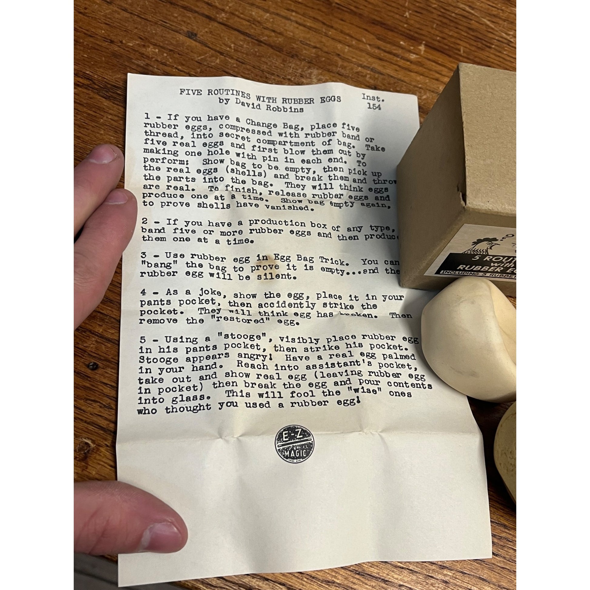 Vintage 1930s Rubber Eggs Magic Trick in Original Box Game w/ Instructions