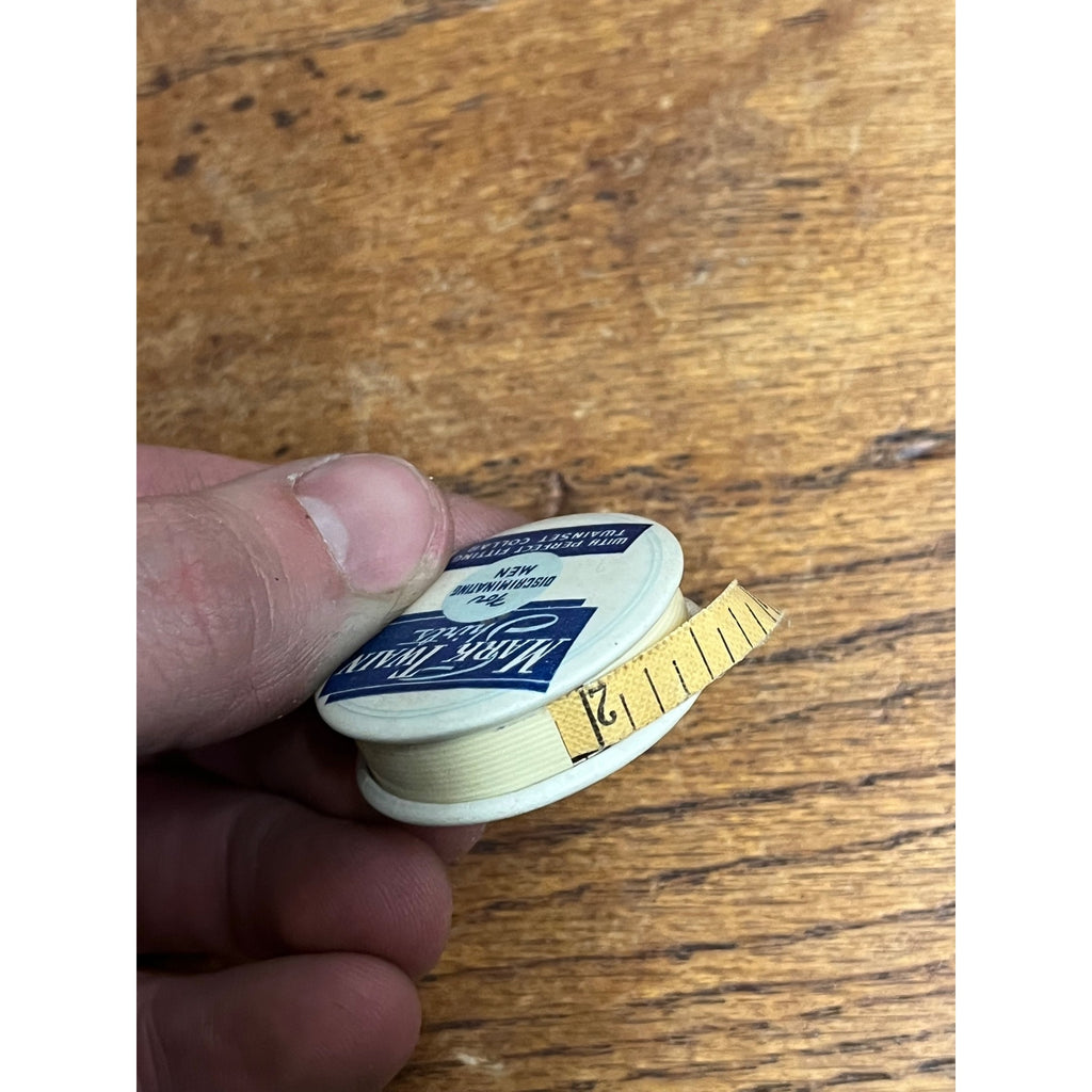Vintage 1930s Mark Twain Shirts for Men Celluloid Advertising Tape Measure