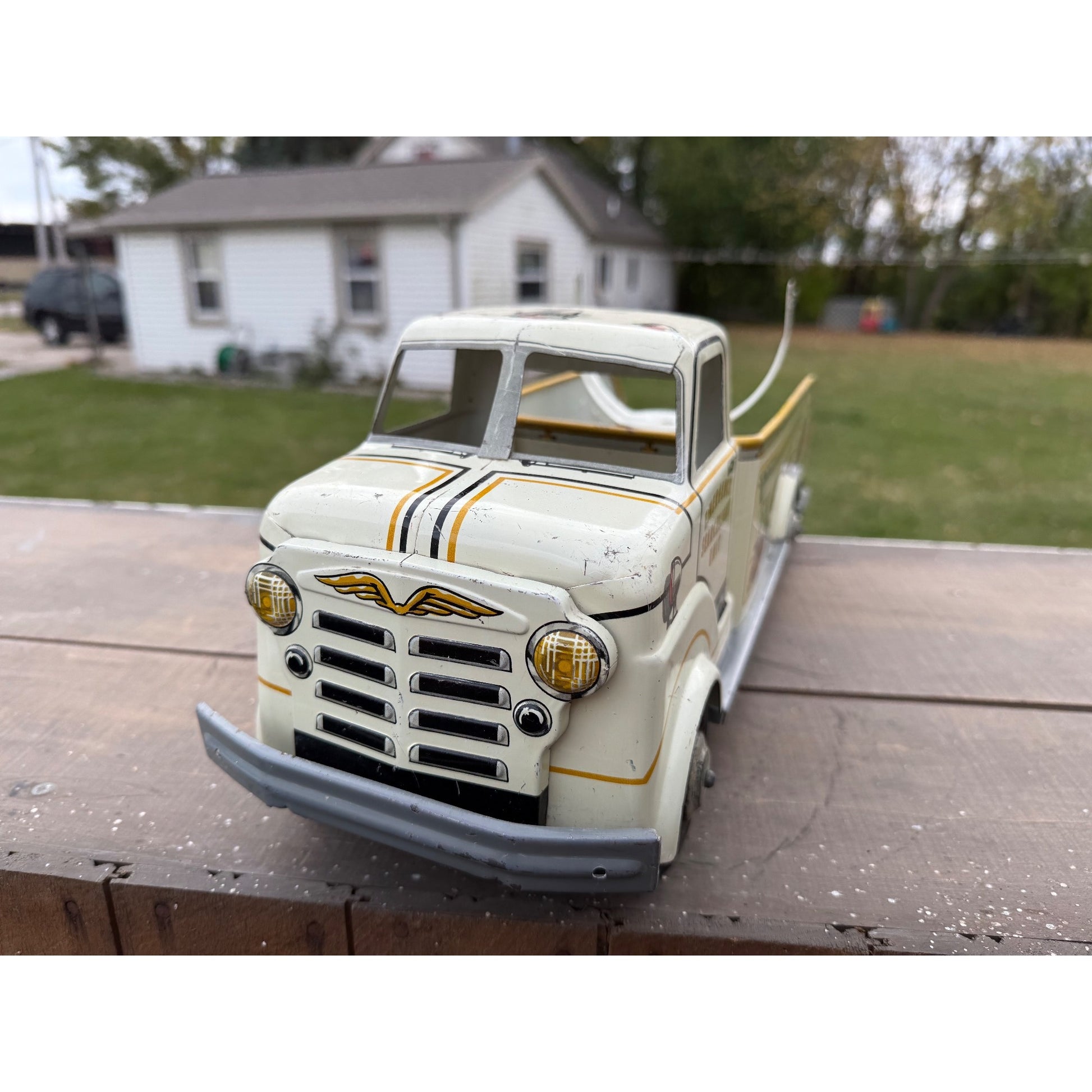 Vintage Marx Emergency Searchlight Unit Truck Tin Litho Metal Toy 17.5"