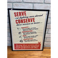 Original 1943 WWII Poster Serve Our Fighting Men Abroad Conserve Homefront WW2