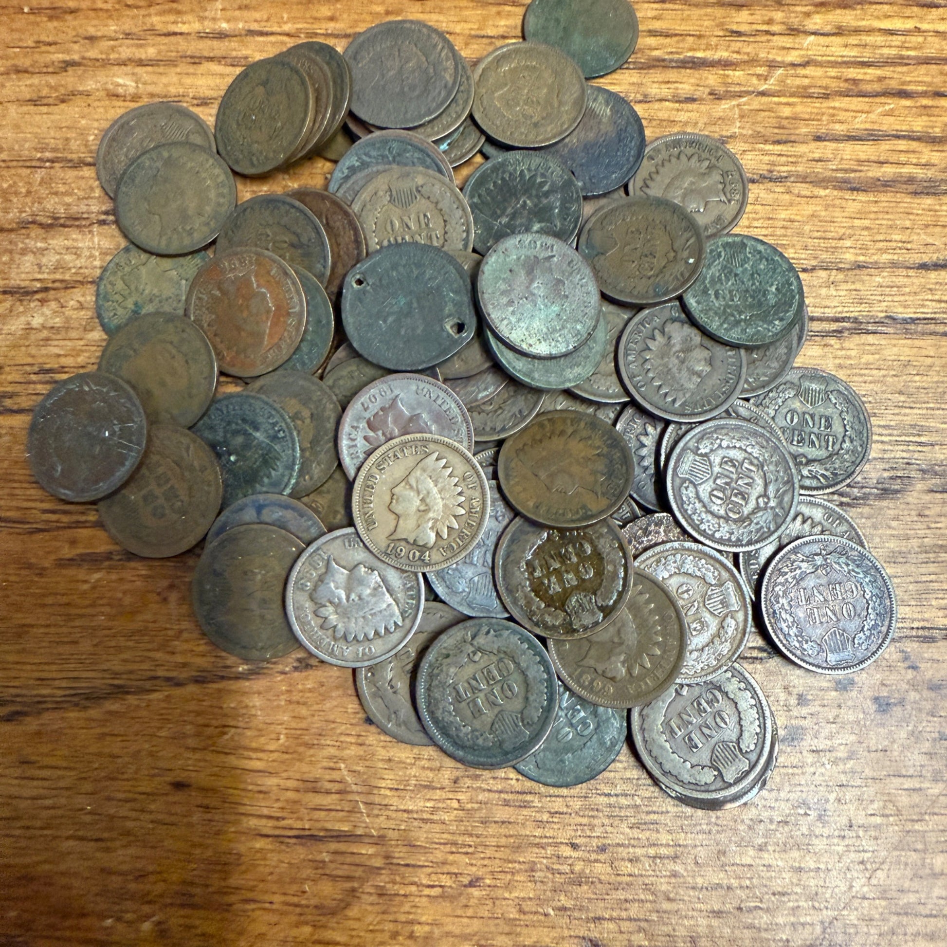 Indian Head Wheat Penny Pennies Coins Rough Circulated 1880s-1900s Coin