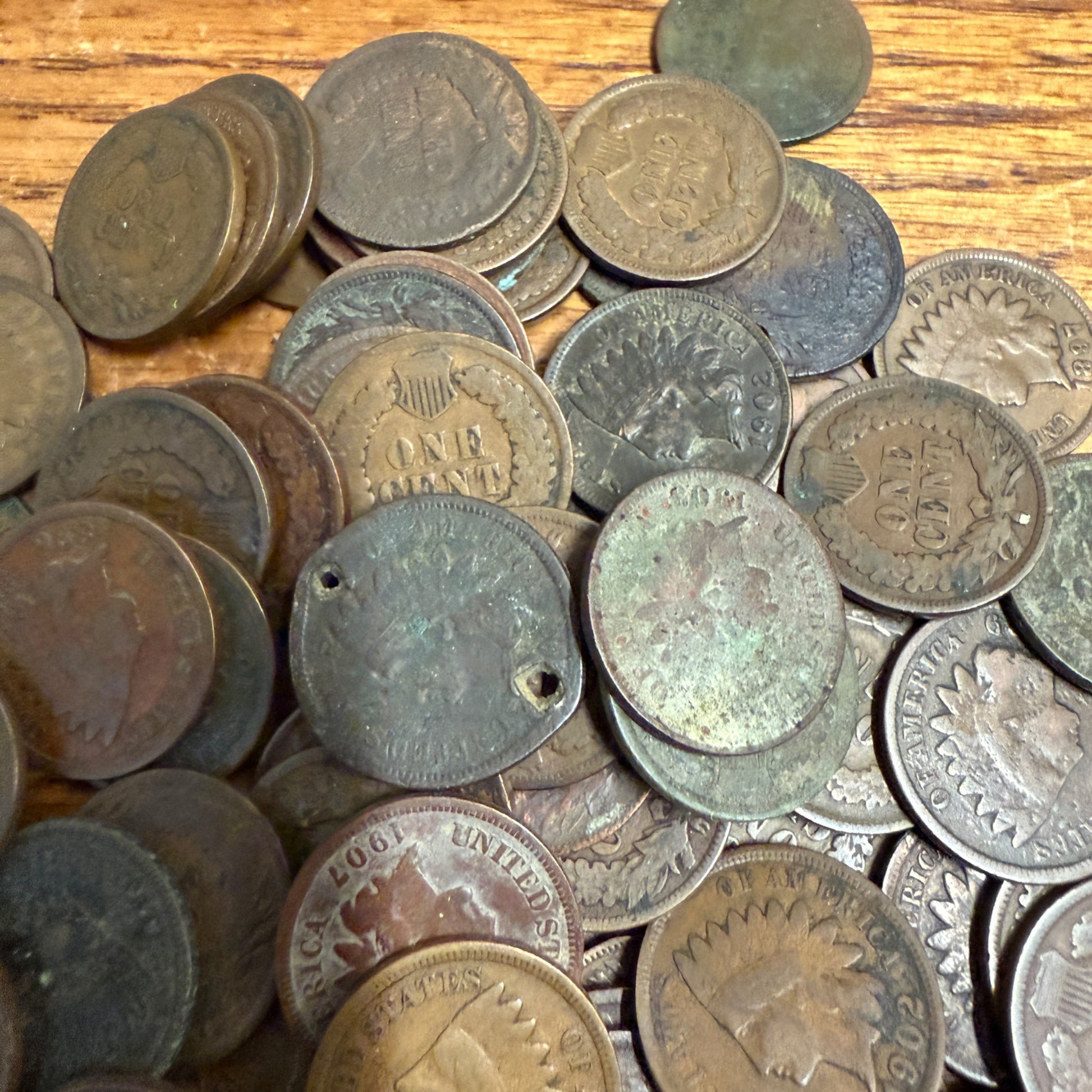 Indian Head Wheat Penny Pennies Coins Rough Circulated 1880s-1900s Coin