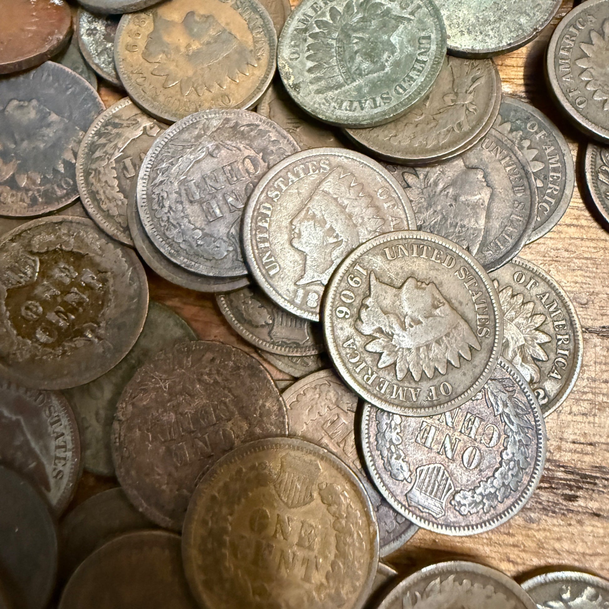 Indian Head Wheat Penny Pennies Coins Rough Circulated 1880s-1900s Coin